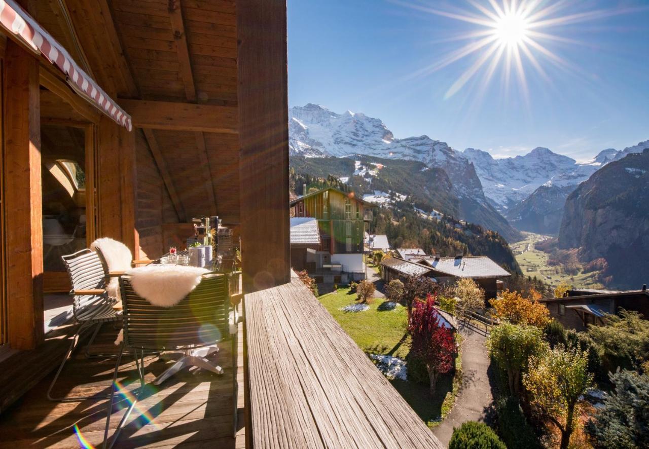 Chalet Rose Penthouse Wengen Esterno foto