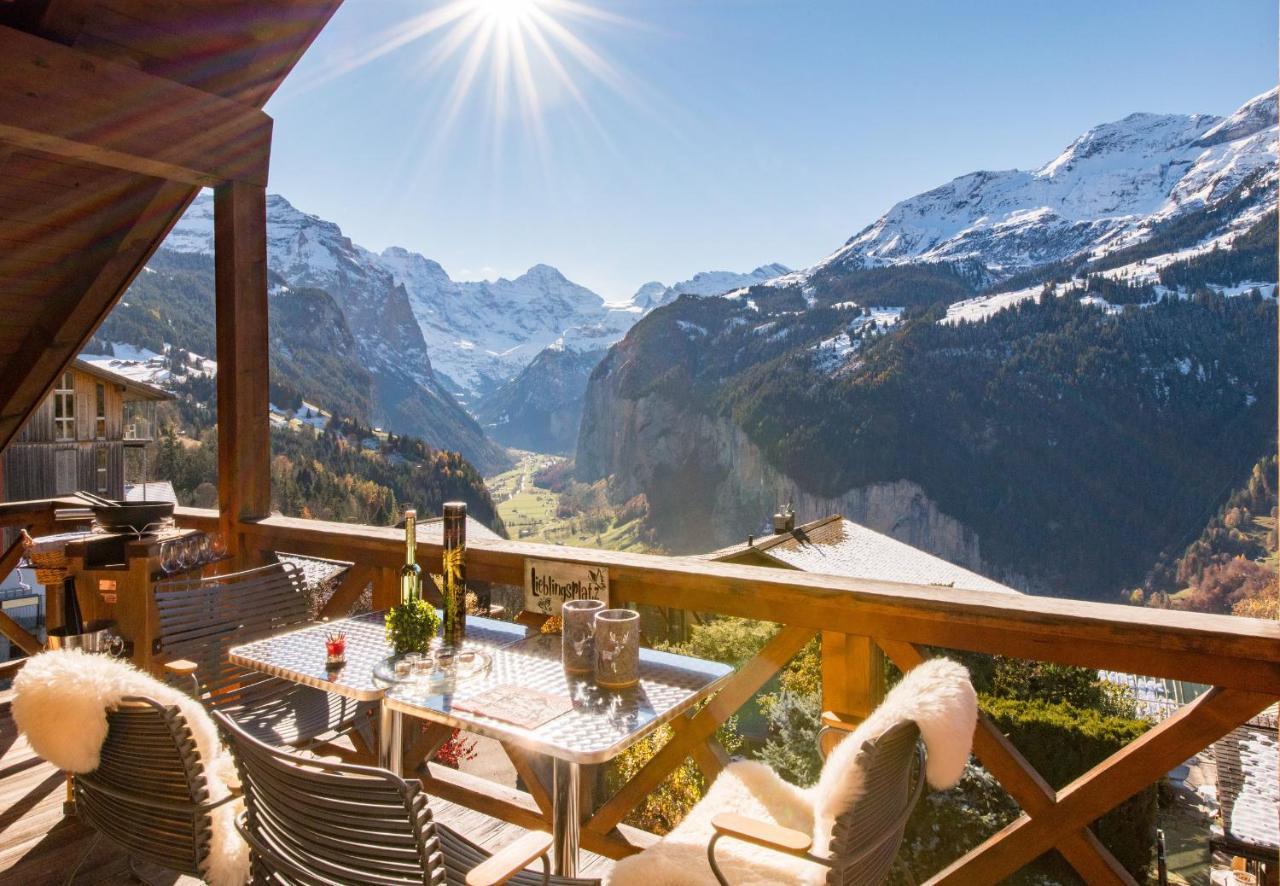 Chalet Rose Penthouse Wengen Esterno foto