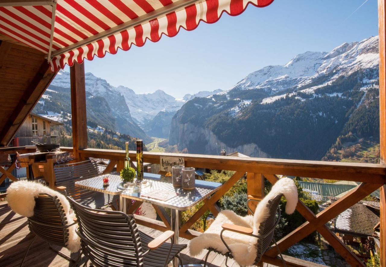 Chalet Rose Penthouse Wengen Esterno foto