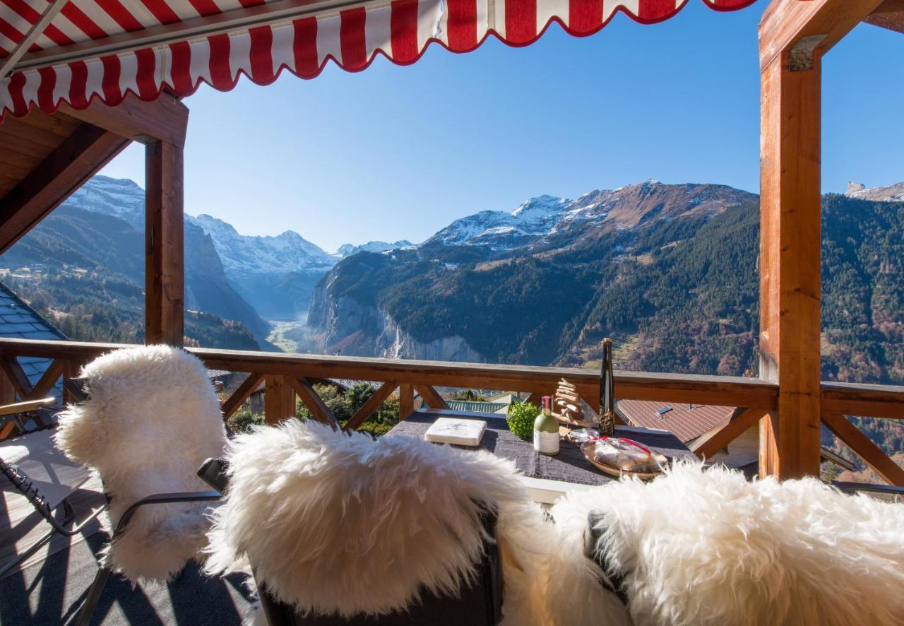 Chalet Rose Penthouse Wengen Esterno foto
