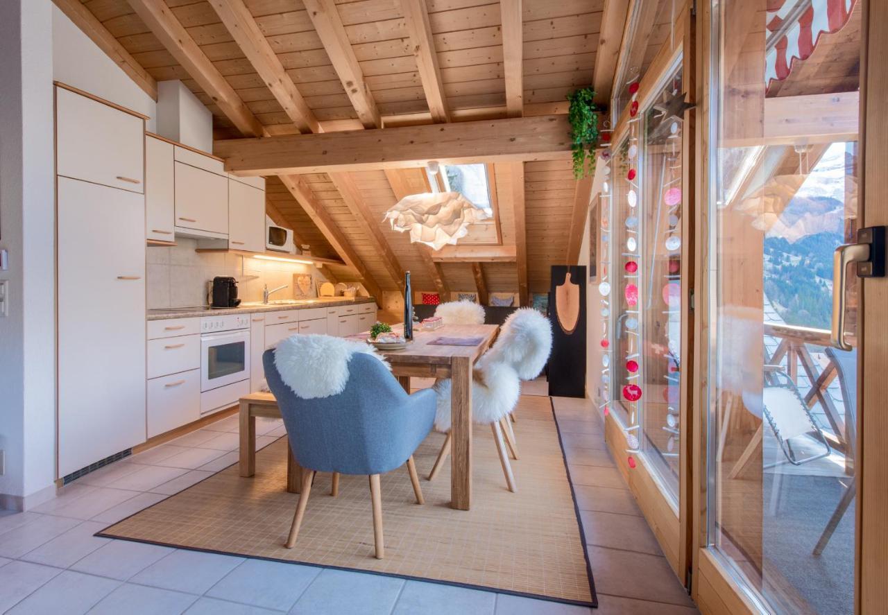 Chalet Rose Penthouse Wengen Esterno foto
