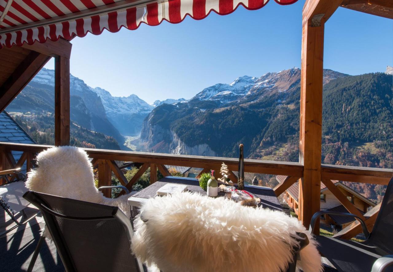 Chalet Rose Penthouse Wengen Esterno foto
