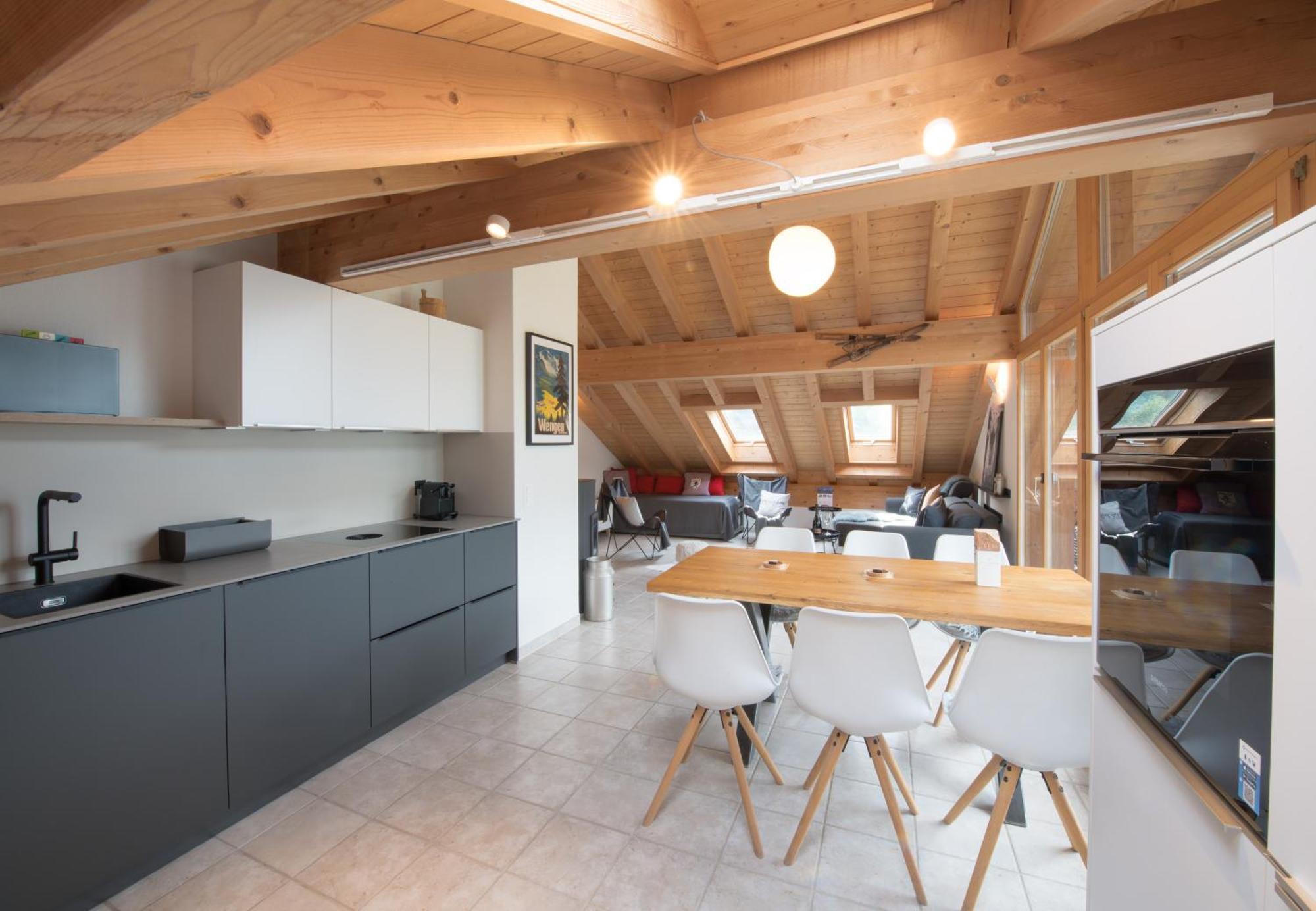 Chalet Rose Penthouse Wengen Esterno foto