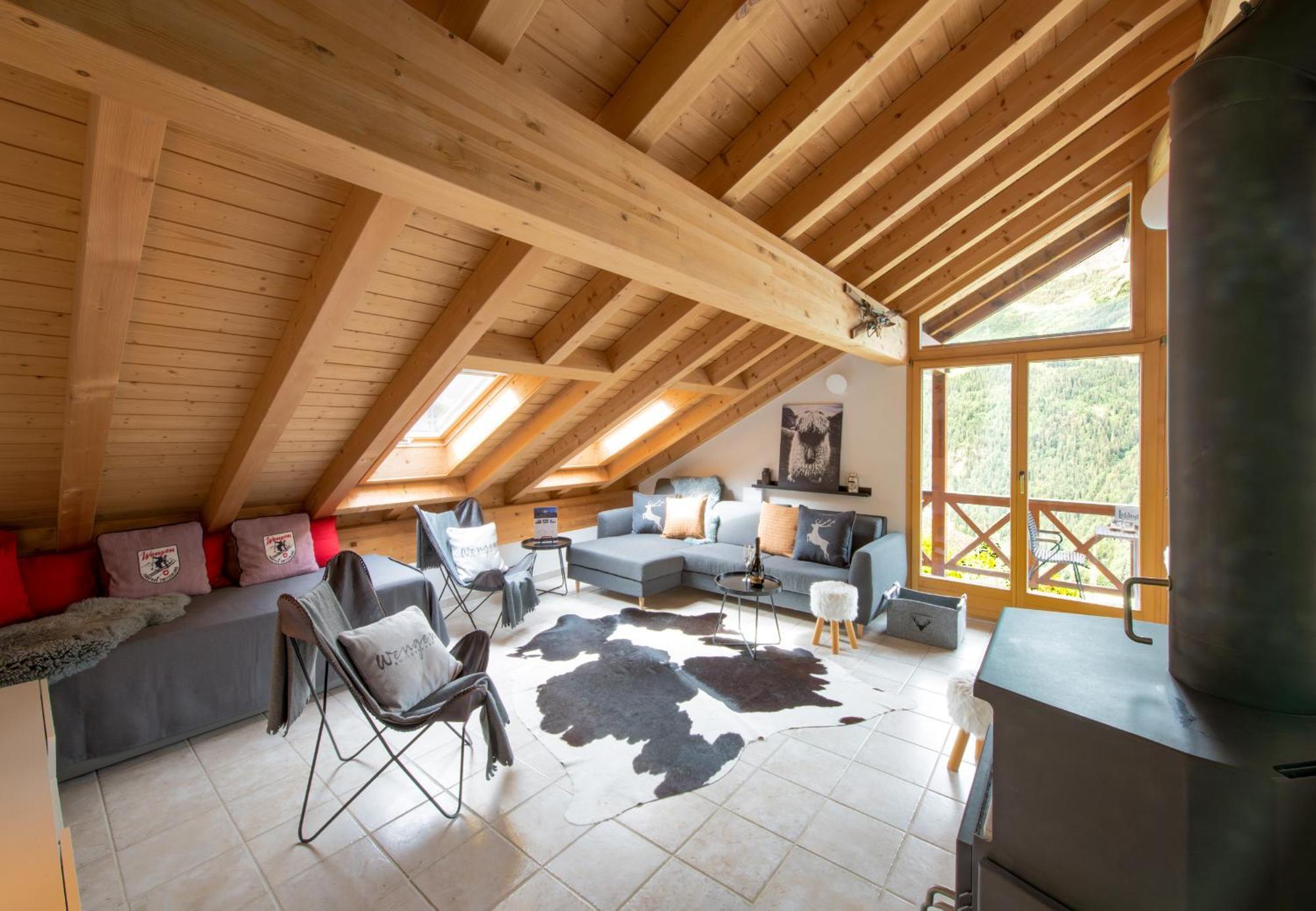 Chalet Rose Penthouse Wengen Esterno foto