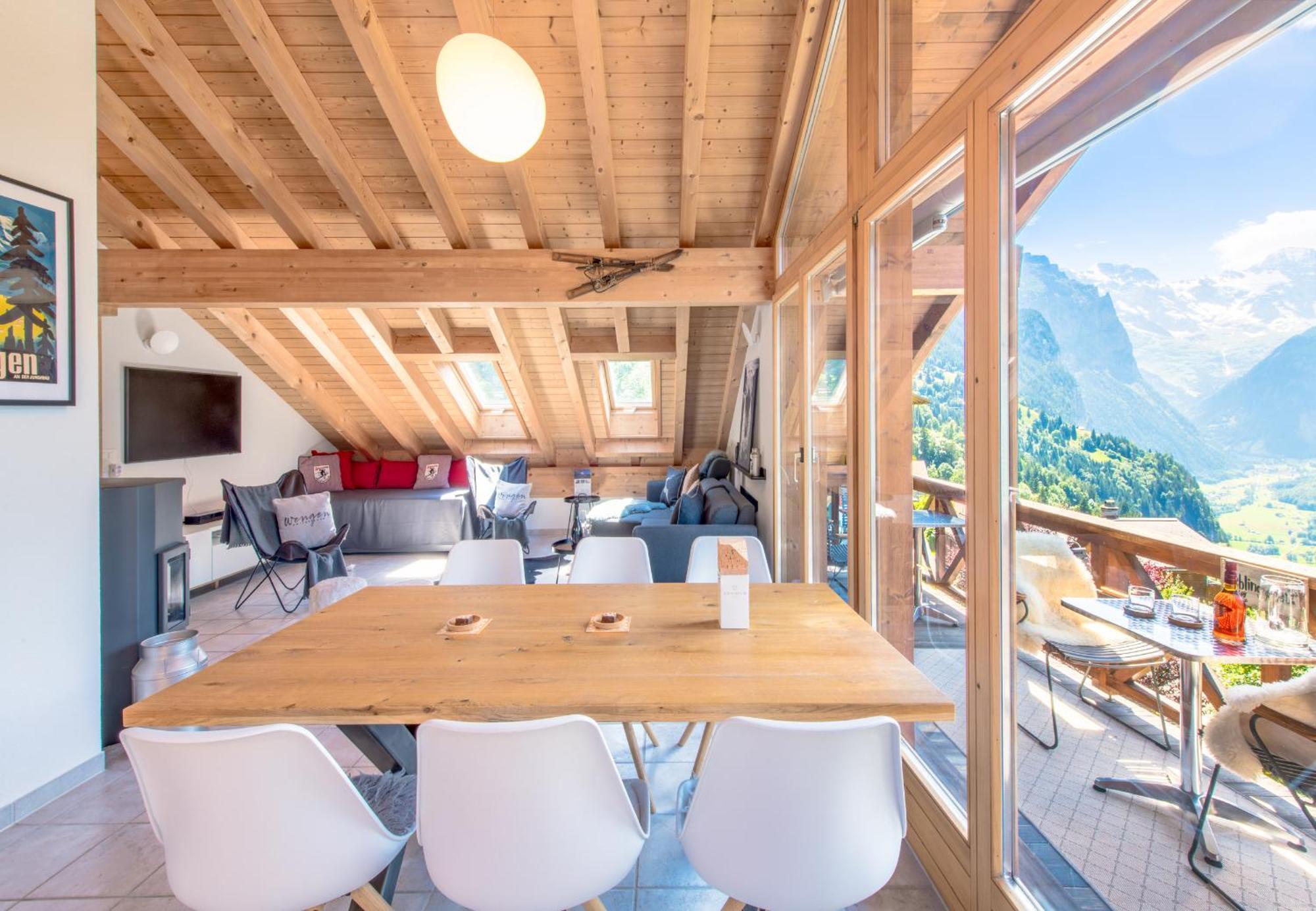 Chalet Rose Penthouse Wengen Esterno foto