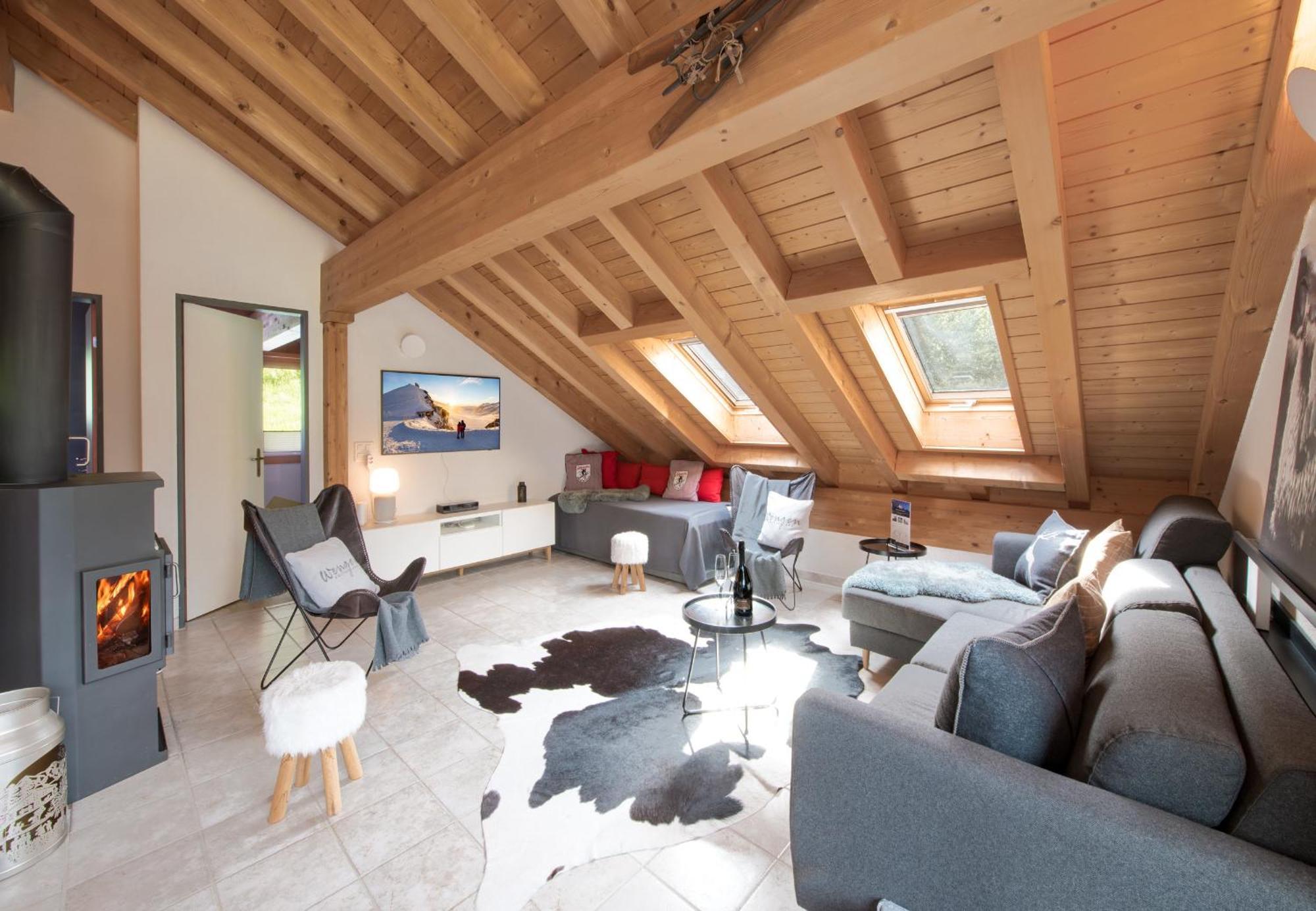 Chalet Rose Penthouse Wengen Esterno foto